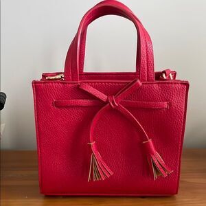 Classic C Brand Vegan Leather Red Handbag